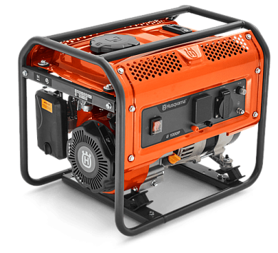 Генератор Husqvarna G1300P (Двигатель Husqvarna, 98.5cм3, ручной запуск, 1 кВт(макс.), 230В, 50Гц, 1 фаза, преобразователь 12В)