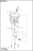 Запчасти Husqvarna 450 e II Поршень и цилиндр