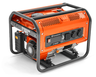 Генератор Husqvarna G3200P (Двигатель Husqvarna, 212cм3, ручной запуск, 3 кВт(макс.), 230В, 50Гц, 1 фаза, преобразователь 12В)