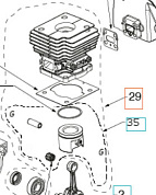 Цилиндр с поршнем в сборе, ремкомплект