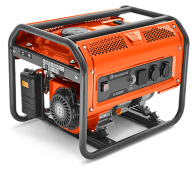 Генератор Husqvarna G2500P (Двигатель Husqvarna, 196cм3, ручной запуск, 2.2 кВт(макс.), 230В, 50Гц, 1 фаза, преобразователь 12В)