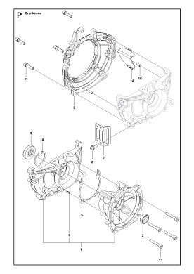Запчасти картер CRANKCASE Husqvarna 143R II
