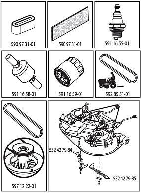 Деталировка расходных материалов Husqvarna TC 138L 96051018900