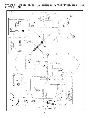 Деталировка злектрика ELECTRICAL Husqvarna TC 138L 96051018900