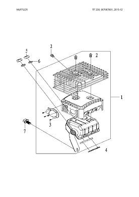 Запчасти глушитель MUFFLER Husqvarna TF230 9670678-01